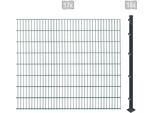 Doppelstabmattenzaun ARVOTEC "ESSENTIAL 163 zum Aufschrauben", grau (anthrazit), H:163cm, Kunststoff, Stahl, Zaunelemente, Zaunhöhe 163 cm, Zaunlänge 2 - 60 m