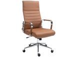 CLP Bürostuhl ergonomisch Kolumbus Echtleder, Schreibtischstuhl höhenverstellbar stufenlos, Drehstuhl mit Rollen bis 150 kg belastbar
