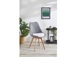 my home Sitzkissen »Alpa, 4er Set«, Sitzauflage, Kunstfell, rund, Ø 34 cm, einfarbig, sehr weich, waschbar