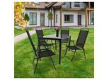 Gartentischgruppe Schwarz 5-teilig