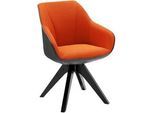 Armlehnstuhl Chill, drehbar Mesh Orange/Schwarz, Lederlook