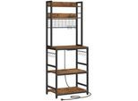 Hansiro Küchenregal Riga , Braun , Metall , 60x170x40 cm , Küchen, Küchenmöbel, Küchenregale