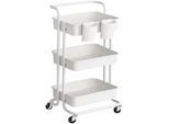 Hansiro Rollwagen , Weiß , Kunststoff , 33.5x87x41.6 cm , Esszimmer, Servierwagen