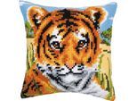 Kreuzstichkissen "Tiger-Baby"
