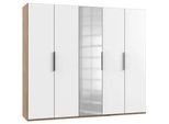 Drehtürenschrank Level 36A mit Spiegel ca. 250 cm Weiß/Eiche