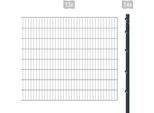 Einstabmattenzaun ARVOTEC "ESSENTIAL 160 zum Aufschrauben", grau (anthrazit), H:160cm, Kunststoff, Stahl, Zaunelemente, Zaunhöhe 160 cm, Zaunlänge 2 - 60 m