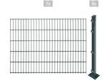 Doppelstabmattenzaun ARVOTEC "EASY 103 zum Aufschrauben", grau (anthrazit), H:103cm, Kunststoff, Stahl, Zaunelemente, Zaunhöhe 103 cm, Zaunlänge 2 - 60 m