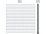 Einstabmattenzaun ARVOTEC "ESSENTIAL 180 zum Einbetonieren", grau (anthrazit), H:180cm, Kunststoff, Stahl, Zaunelemente, Zaunhöhe 180 cm, Zaunlänge 2 - 60 m