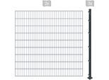 Einstabmattenzaun ARVOTEC "ESSENTIAL 180 zum Einbetonieren", grau (anthrazit), H:180cm, Kunststoff, Stahl, Zaunelemente, Zaunhöhe 180 cm, Zaunlänge 2 - 60 m