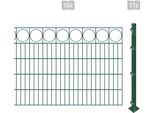 Doppelstabmattenzaun ARVOTEC "ESSENTIAL 100 zum Aufschrauben "Ring" mit Zierleiste", grün (dunkelgrün), H:100cm, Kunststoff, Stahl, Zaunelemente, Zaunhöhe 100 cm, Zaunlänge 2 - 60 m
