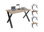 VCM Holz Schreibtisch H. 76 x B. 80 x T. 50 cm Computertisch schlicht Füße aus hochwertigem Metall Arbeitstisch Büromöbel - Lona U