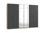 Drehtürenschrank Level 36A mit Spiegel ca.300cm Graphitfarben