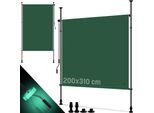 KESSER® Klemmmarkise Senkrechtmarkise außen Ausziehbar & Blickdicht Vertikalmarkise mit Handkurbel ohne Bohren Balkon-Sichtschutz & Windschutz für Garten & Terrasse Wasserfest