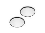 Philips LED SuperSlim 2er-Set schwarz IP44 Ø 25cm 2.700K
