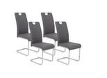 Schwingstuhl Ruby S Grau gepolstert 4er-Set