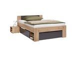Bett Azurro 2-140 Anthrazit/Eiche Artisan