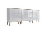 Sideboard Mailand Set 6 Weiß/Eiche