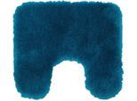 Badematte GÖZZE "»DELUXE«", blau (petrol), WC-Vorlegermit Ausschnitt, 1 Stk., Polyester, Badematten, Badematte, mit extra hohem Flor
