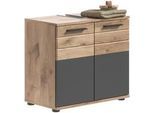 Waschbeckenunterschrank Mason ca. 60x56 cm Eiche/Grau