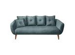3-Sitzer-Sofa Baggio Blau Velours