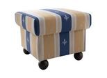 Hocker Torello Blau Mikrofaser