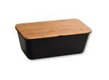 Kesper Brotbox , Schwarz, Hellbraun , Naturmaterialien , rechteckig , 21x17.5x36 cm , FSC 100% , Schneidebrett , Küchenzubehör, Vorratsbehälter, Brotkästen