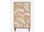 Schuhschrank HEINE HOME, beige (natur, weiß), B:60cm H:106cm T:24cm, MDF, Schränke, Schuhschrank