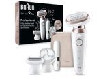 Braun Epilierer »Silk-épil Flex 9 9-360«, mit Rasier-, Trimmer- & Peelingaufsatz, Mini-Rasierer für das Gesicht