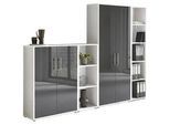Aktenschrank Office Edition Sw Set 4 Weiß/Anthrazit