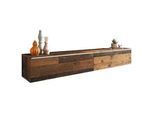 Lowboard ca. 180x30 cm mit LED Eiche Old Vintage