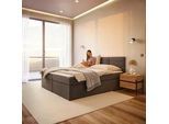 Boxbett Lisa ca. 180x200 cm Grau mit Topper