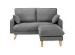 Ecksofa Illa Grau Leinenoptik