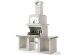 Palazzetti Pamplona - Kombi-Grillkamin-Holzbackofen aus Beton