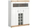 Highboard Laredo ca. 117x1401 cm Nox Eiche/Weiß