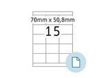 Blattetiketten HERMA 8415, permanenthaftend, bedruckbar, B 70 x H 50,8 mm, Papier, weiss, 7500 Stück/500 Blatt