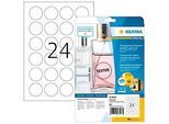 HERMA 8023 Folienetiketten, transparent, glasklar, A4, Ø 40 mm, wetterfest, permanent, 600 Etiketten/25 Blatt
