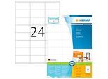Adressetiketten HERMA 4633, permanenthaftend, selbstklebend, bedruckbar, B 70 x H 36 mm, FSC®-Papier, weiss, 4800 Stück/200 Blatt