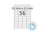 Blattetiketten HERMA 8456, permanenthaftend, bedruckbar, B 52,5 x H 21,2 mm, Papier, weiss, 28000 Stück/500 Blatt