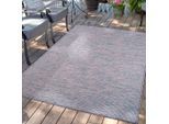 Outdoorteppich CARPET CITY "PALM 2778", blau (blau, pink), B:280cm H:5mm L:380cm, Polypropylen, Teppiche, Outdoorteppich, Läufer, Wetterfest & UV-beständig, für Balkon, Terrasse, Küche, flach