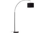 my home Stehlampe »Elijah«, 1 flammig, Leuchtmittel E27 ohne Leuchtmittel, Bogenlampe Textilschirm Stoff Ø 36cm