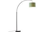 my home Stehlampe »Elijah«, 1 flammig, Leuchtmittel E27 ohne Leuchtmittel, Bogenlampe Textilschirm Stoff Ø 36cm