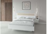 Bett HOME AFFAIRE "Bettgestell Calera mit zwei Nachttischen (Schlaffläche 180x200 cm)", weiß (weiß, weiß, weiß), B:265cm H:96cm L:204cm, Betten, Bett, Bettgestell, mit Schubladen, BxTxH 265x204x96 cm