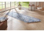 Läufer HANSE HOME "Jardin" Gr. 12, beige (creme, blau), B:80cm H:5mm L:250cm, Polypropylen (PP), Teppiche, Läufer, Wendeteppich, In-& Outdoor, Vintage, Balkon, Garten, Wohnzimmer, Flur