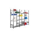 Steckregal R3000, B 3105 x H 2278 mm, 3 Regalfelder, 15 Böden höhenverstellbar, bis 100/1500 kg, 300 mm Tiefe