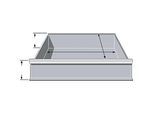 Schubladen, für Feldbreite 995 mm, H 206 mm, T 600 mm, hellsilber