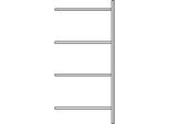 Anbauregal, 4 Böden, H 2278 x B 1055 x T 300 mm, lackiert
