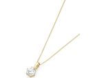 Kette mit Anhänger FIRETTI "Schmuck Geschenk Gold 375 Halsschmuck Halskette Goldkette Ankerkette", gold (gelbgoldfarben, kristallweiß), Halsketten, Damen, Gelbgold 375, L: 45, mit Zirkonia (synth.)
