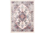Teppich CARPETFINE "Phoenix", beige (creme), B:120cm H:6mm L:170cm, Polypropylen (PP), Teppiche, Teppich, Vintage Orient Look, mit Fransen, Wohnzimmer