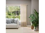 Vorhang nach Maß NEUTEX FOR YOU "EVA", beige (hellbeige), B:142cm H:190cm, Obermaterial: 100% Polyester, Gardinen nach Maß, Uni-Voile mit elegantem Glanz