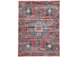 Teppich CARPETFINE "Phoenix", rot, B:200cm H:6mm L:290cm, Polypropylen (PP), Teppiche, Teppich, Vintage Orient Look, mit Fransen, Wohnzimmer